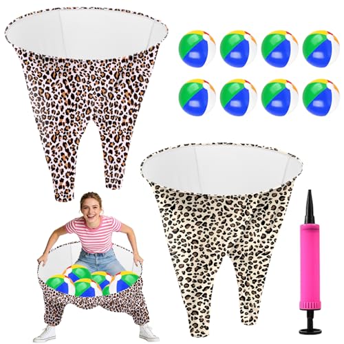Image of Granny Pants Outdoor Game, 2PCS Granny Pants Game with 8 Bouncy Balls & 1 Air Pump (Random Colors), Big Pants Beach Ball Game Granny Pants Yard Game for Adults and Family Group Activities