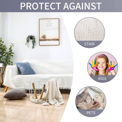 Homerilla Sectional Couch Covers 2 Pieces L Shape Sofa Covers 3 Seater Sectional Chaise Slipcover Couch Cover For Dogs Furniture Protector (White, X-Large) #TOP4