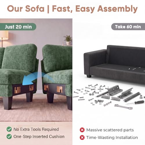 Image of Homall 105 inch U-Shaped Sectional Couches, Sofa Couch with Double Chaise,Green