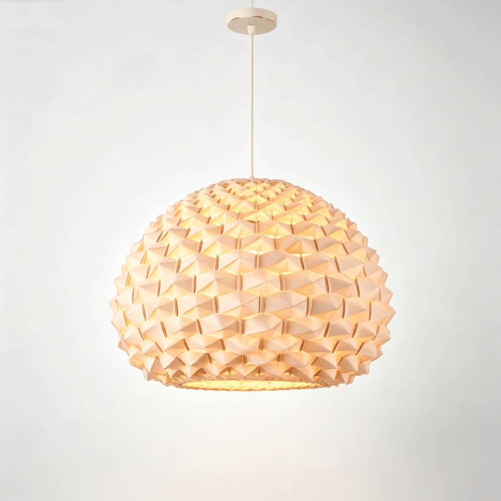 YNAHZAOK Hand Woven Pendant Light Bamboo Rattan Chandelier Light Fixture Wabi Sabi Wind Hanging with Adjustable Suspension Line E27 Base for Kitchen Island Bedroom Living Room Nursery Foyer Creative