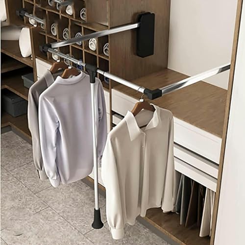 Tringle de placard robuste avec système de rail de levage de garde-robe pour dressing moderne
