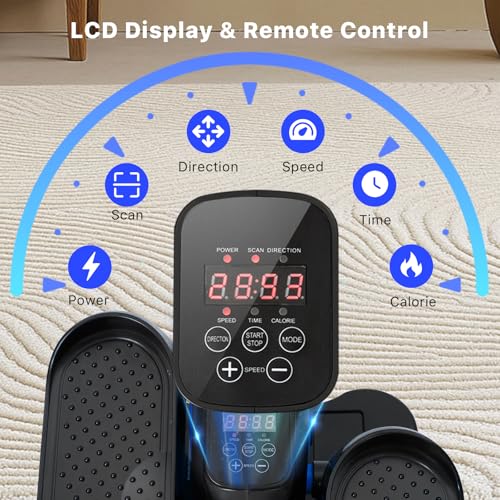 Under Desk Elliptical Machine,Electric Ellipse Leg Exerciser as See on TV with Remote Control,12 Level Speeds Seated Pedal Exerciser for Seniors Adults, Manual & Auto Mode - Image 4