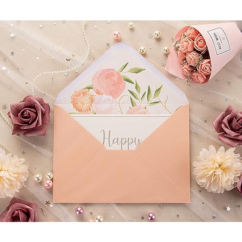 Enveloppes florales rose pâle opaques pour protéger vos invitations délicates