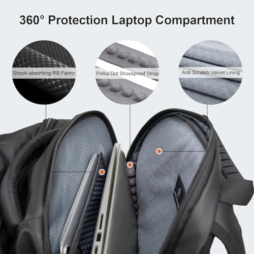 Image of Arctic Hunter Lightweight Laptop Backpack 15.6 inch Shock-Resistant Compartment 7-Pocket Organized Design USB Charging Port Water-Resistant 30L Travel Daypack with YKK Zippers (Blue)