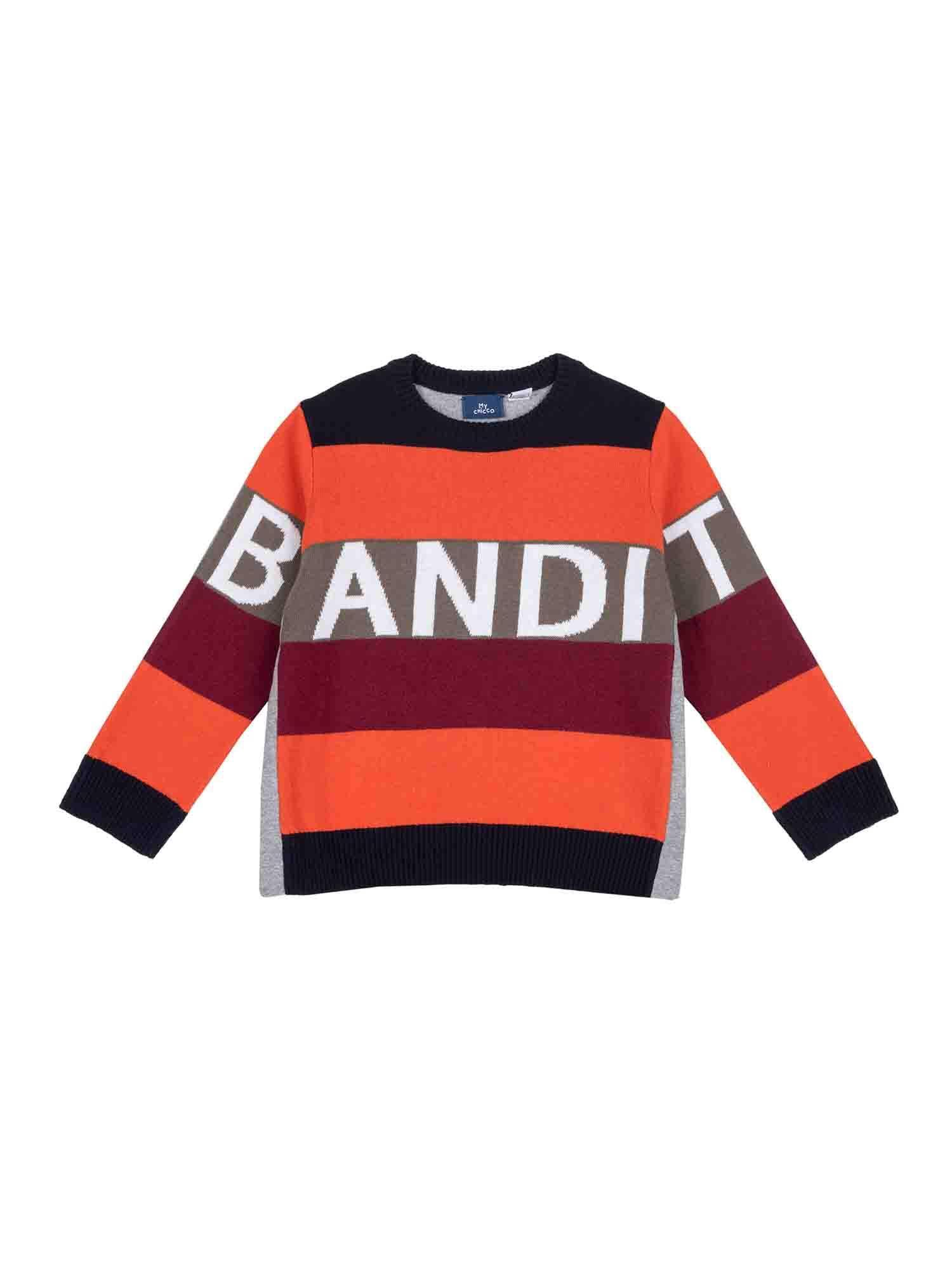 Chicco, Pullover con girocollo felpa e tricot, Multicolore