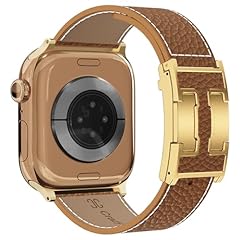Brown Band + Gold H Buckle