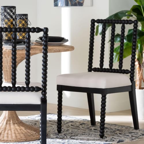 Bali & pari Deya Bobbin Dining Chair, Black by bali & pari - Used condition - Image 8