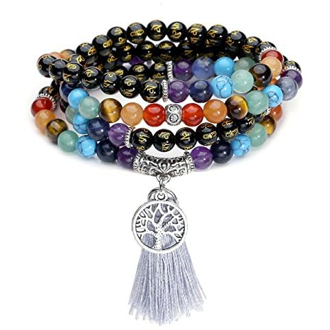 Pulsera / Collar Jovivi con 7 Piedras Chakras de Múltiples Vueltas Cover