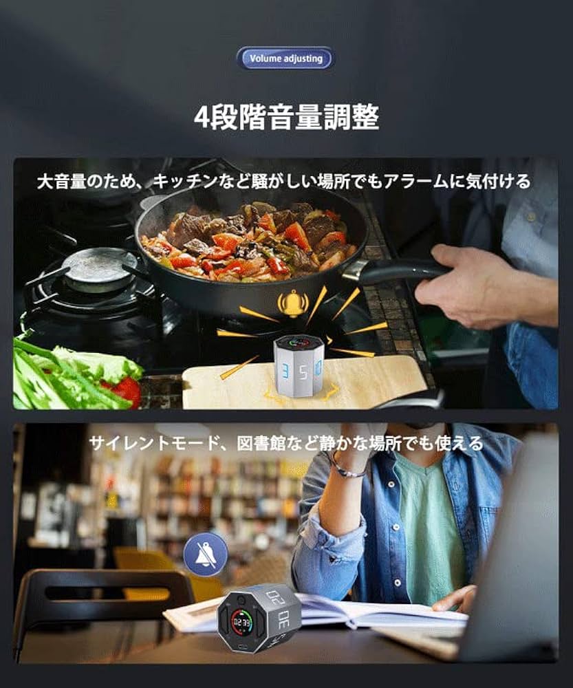 Amazon｜デジタルタイマー 正八角柱 タイマー キッチンタイマー