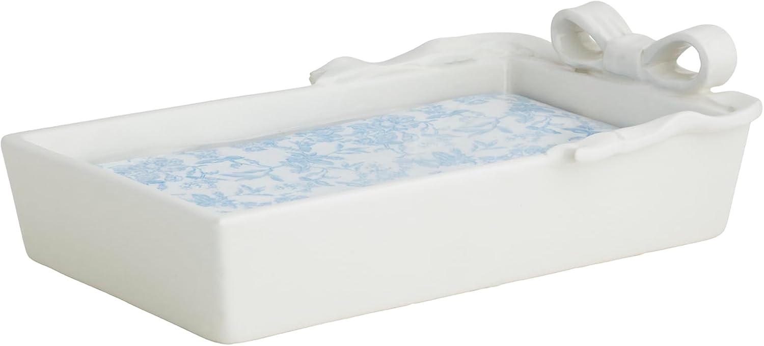 Mud Pie Ceramic Bow Guest Napkin Holder with Disposable Towels