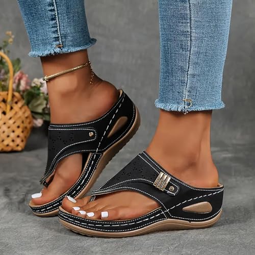 Generic Women's Orthopedic Arch Support Wedge Sandals, Casual Platform Slip On Open Toe Sandals, Unisex-Adults3
