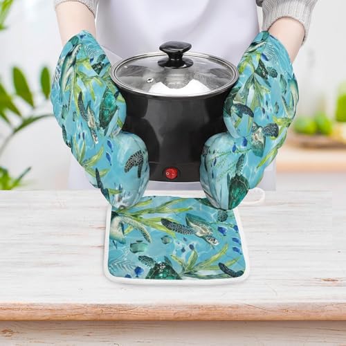 Gants de cuisine résistants chaleur maniques tortue de mer - 6