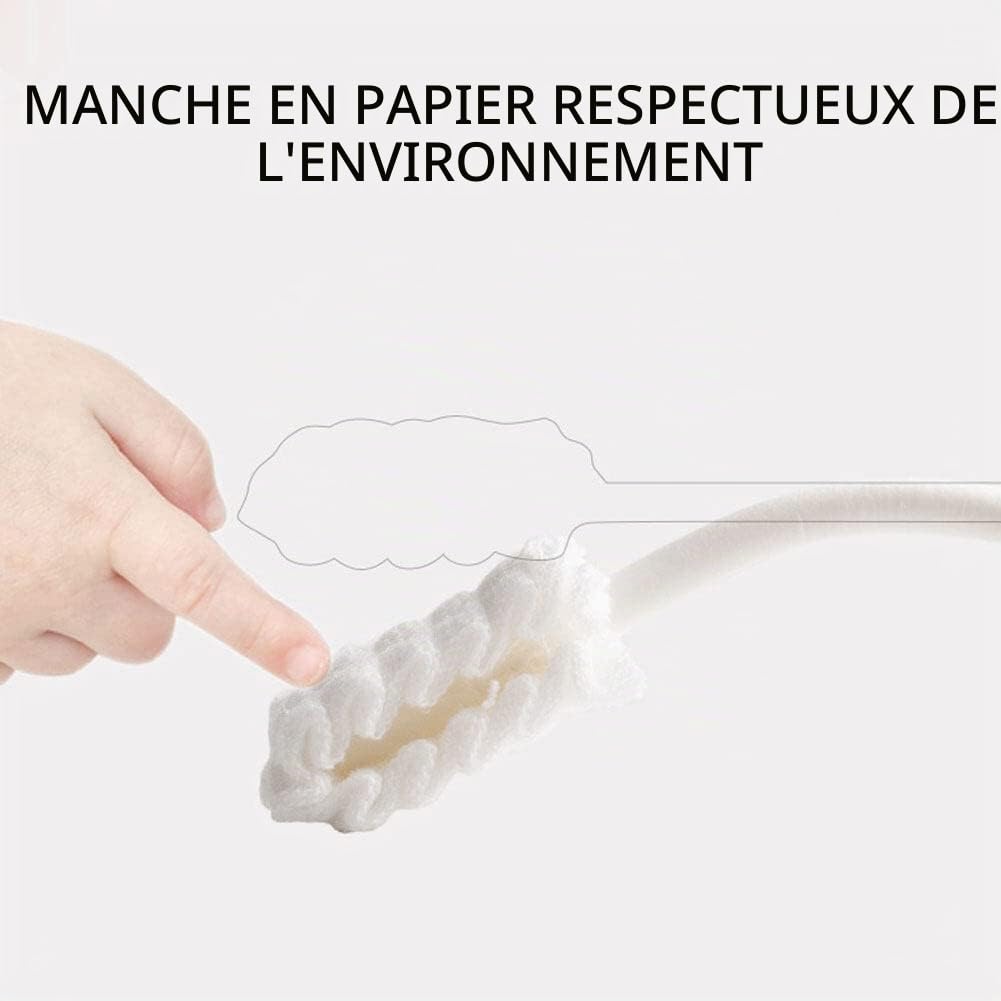 Yolispa Nettoyant buccal pour bébé, lot de 30 brosses à dents jetables pour bébé, gaze de coton douce, bâton de nettoyage de la bouche pour nouveau-né, soins dentaires pour bébé de 0 à 36 mois