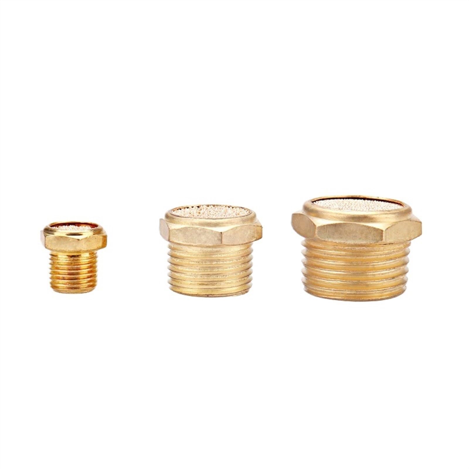 Silencieux pneumatique en laiton, 10 pièces/lot, 1/8 "PT 1/4" PT 3/8 "PT 1/2" PT, filtre anti-bruit, connecteur de silencieux d'échappement (Size : SLM-02)