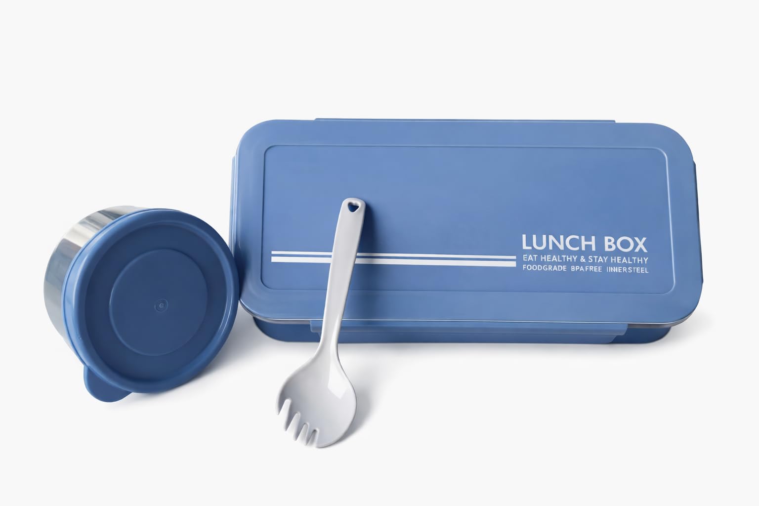 Lunch Box Stainless Steel Leakproof with Small Container & Spork Inside, BPA-Free Food Grade Container – Reusable Lunch Box for Office, School, Travel & Meal Prep