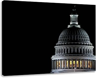 BGTY FTGHRF Canvas Wall Art Decor for Living Room Bedroom Dome the Capitol night Prints Pictures Paintings Bathroom Kitchen Office Home Decoration Artwork 24x32