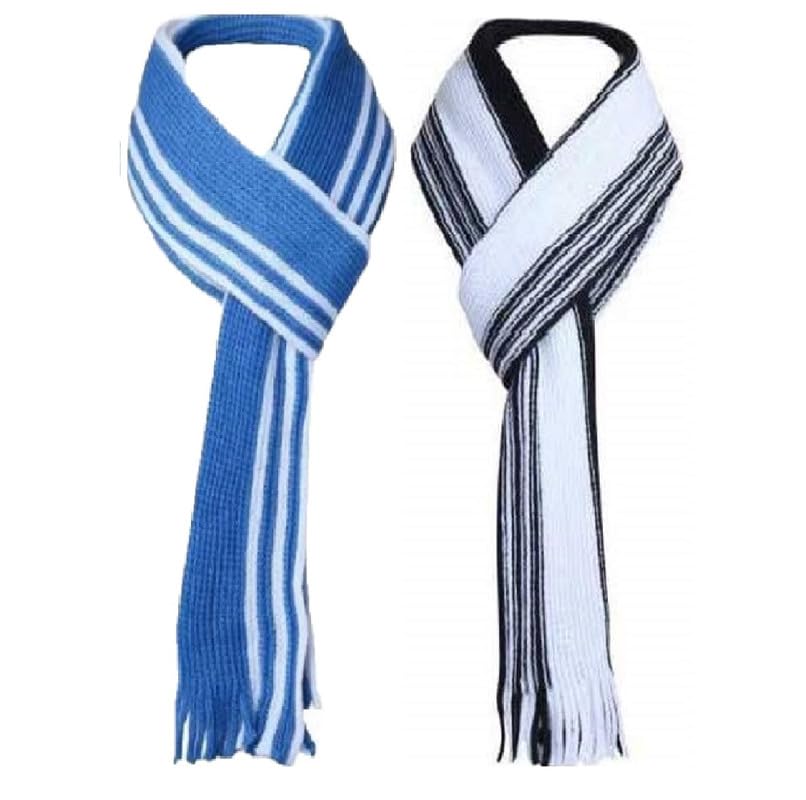 Winter Unisex Woolen Muffler for Men and Women pack of 2 (Black and Blue)-image-40