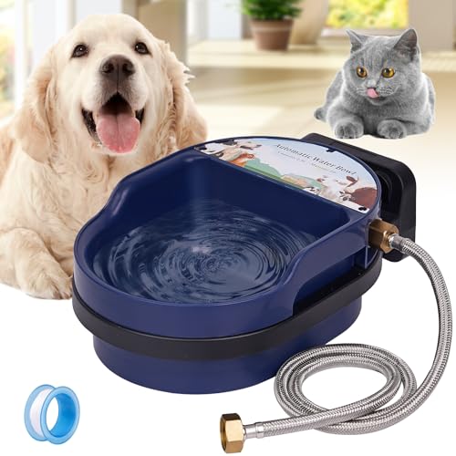 Auto Dog Water Bowl Dispenser Automatic Pet Water Bowl Dispenser for Dog Self Filling Trough Drinking Water Feeder for Poultry Outdoor Large Dog and Livestock blue Bowl  Cucciolini Doodles Auto dog water bowl dispenser automatic pet water bowl dispenser for dog self filling trough drinking water feeder for poultry outdoor large dog and livestock blue bowl   cucciolini doodles