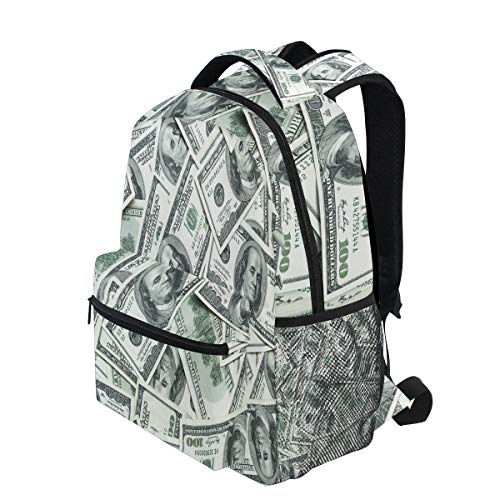 Backpack Funny American Dollar Money Adults School Bag Casual College Bag Travel Zipper Bookbag Hiking Shoulder Daypack for Women Men3