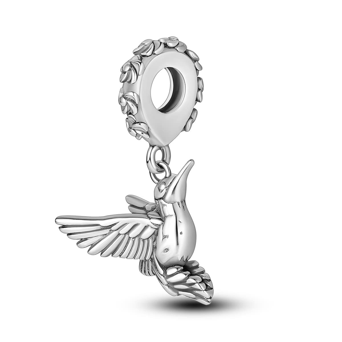 CGCSYZ 925 Sterling Silver Charms for Bracelets and Necklaces Airplane Passport Dangle Pendants Beads Butterfly Dragonfly Charms Jewelry Gift for Women Girls (Silver Hummingbird)