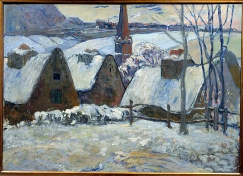 Tableau de Paul Gauguin Village breton sous la neige en impression d'art premium
