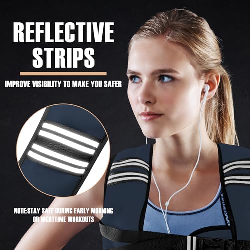 Image of NATURELUX Weighted Vest Men or Women - 5 /10 /15 /20 /25 /30lbs Weights with Reflective Stripe, Weighted Vest for Workout Equipment for Strength Training Running - Walking Weight Loss