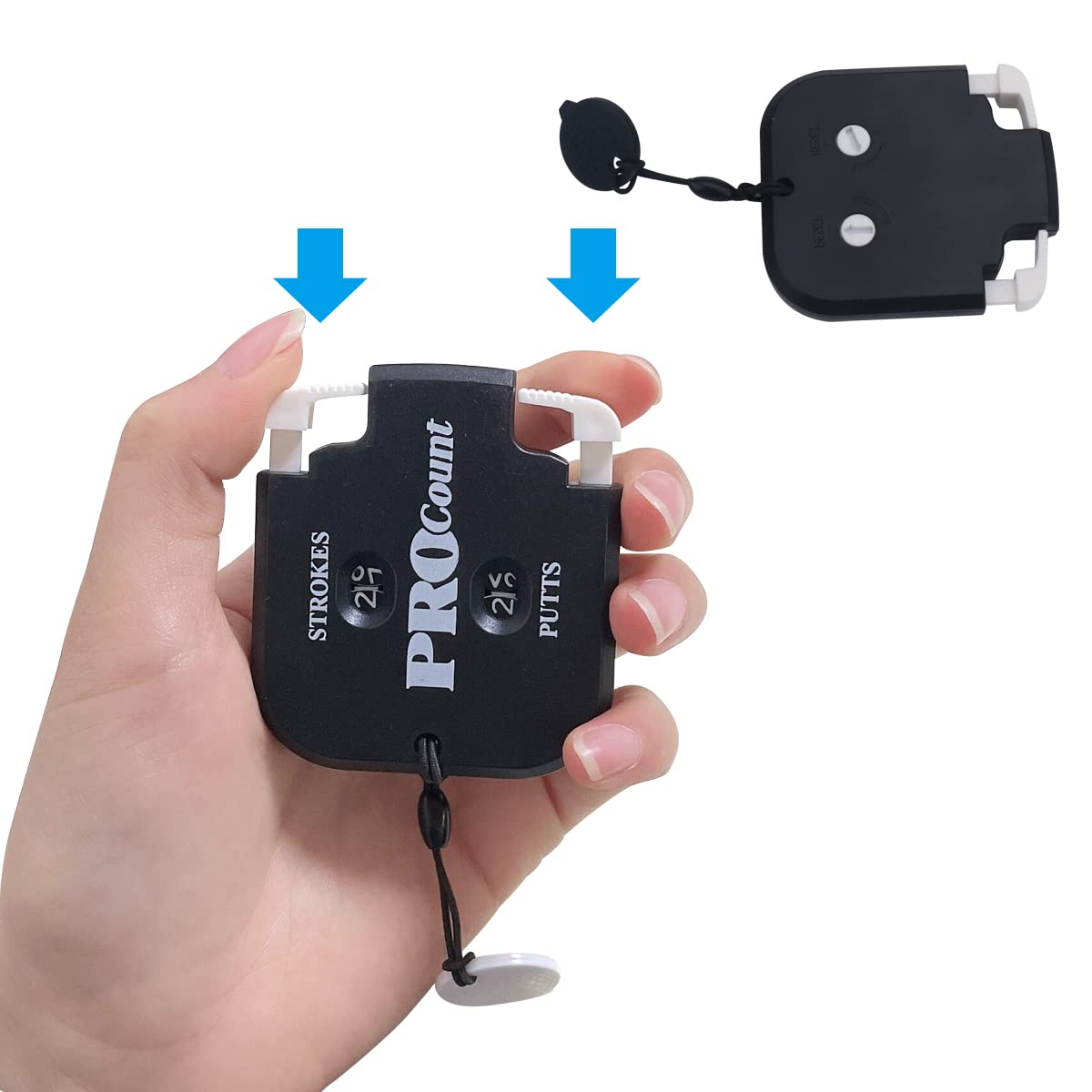 HISTAR Mini Golf Tally Contador Clicker Turning Technology Score Stroke Counter Golf Juego Strike up para hombres (Negro2+Blanco2)