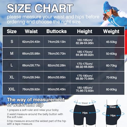 TOMSHOO Pantalones Cortos Acolchados 3D, Pantalones Cortos de Esquí, Protección Cadera para Esquí Patinaje Snowboard Hockey Patineta Deportes Negro - imagen 4