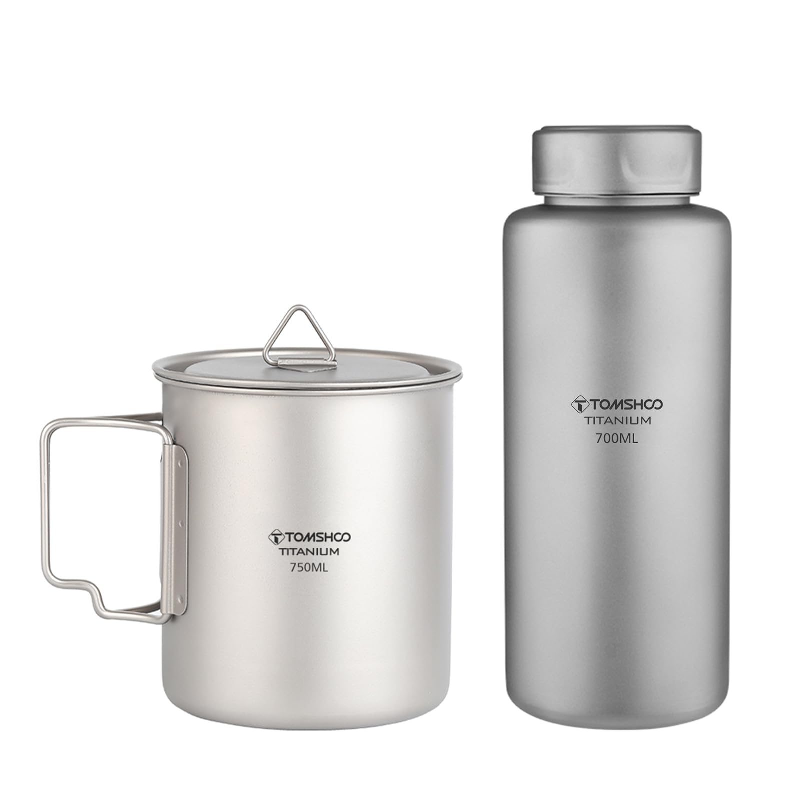 Acouto Bouteille d'eau en Titane 700 Ml Bouteille d'eau de Sport Légère pour le Camping en Plein Air Randonnée Sac à Dos Construction Résistante à la Corrosion Légère Cette Fabriquée (Flacon de