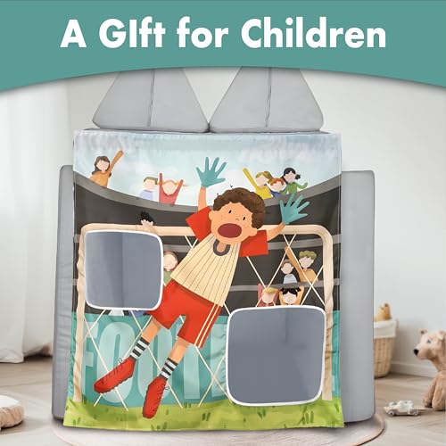 Image of Play Panel for Kids Play Couch Childrens Foam Sofa Modular Play Panel for Toddler (Sofa not Included) (Soccer Play)