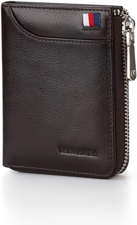 Wallets for Men RFID Genuine Leather Slim Mens Wallet with Front Pocket, grey, Rfid Wallet