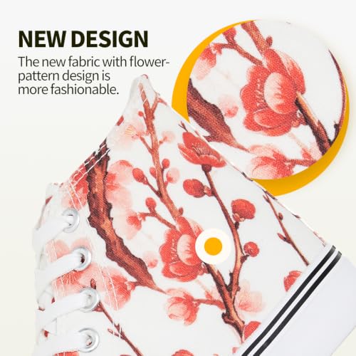 Image of yageyan Womens High Top Canvas Sneakers Fashion White Shoes for Women