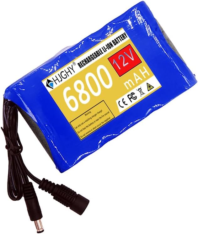 PVC Battery Pack 12V 6800mAh Lithium Battery with DC Charger 12V Replacement Batteries for 0-81W Power Bank Motor Kits