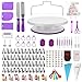ANSLYQA 345 Pcs Cake Decorating Kit with Cake Turntable & Leveler,55 Numbered Icing Piping Tips,2 Spatulas,3 Comb Scrapers,2 Tip Couplers,102 Pastry Bags,100 Paper Cupcake Liners
