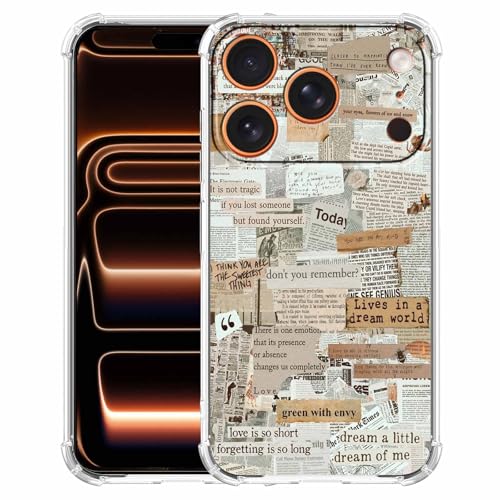 Coque iPhone 17 Pro Max journal rétro antichoc contre les rayures