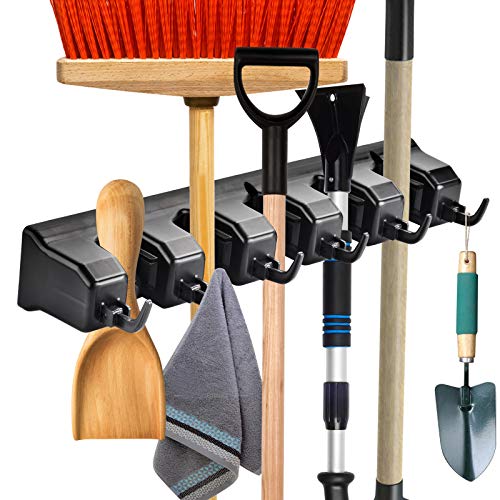 Onmier 4 Pack Mop And Broom Holder Wall Mounted Broom Holder Storage Organizer For Garden Garage Home Kitchen Laundry Room #TOP2