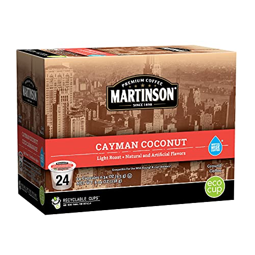 Martinson Single Serve Coffee Capsules, Cayman Coconut, Compatible With Keurig K-Cup Brewers, 24 Count #TOP3
