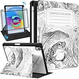 Uppuppy for iPad Mini 7/6 Case - for iPad Mini 6th/7th Generation Cases Women Cute Folio Cover with Pencil Holder Girls Girly Animal Pretty Rotating Stand for Apple Mini 6/A17 Pro Case 8.3 Inch