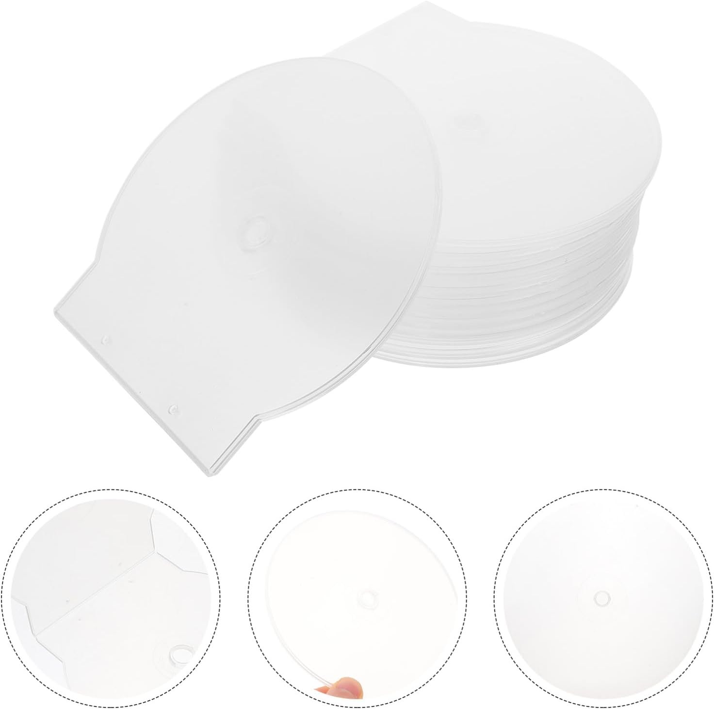SOLUSTRE 50pcs Portable Cd Case Organizer Thickened Disc Storage Holder Semi-transparent Durable Design for Easy Identification for Home and Travel Use Capacity