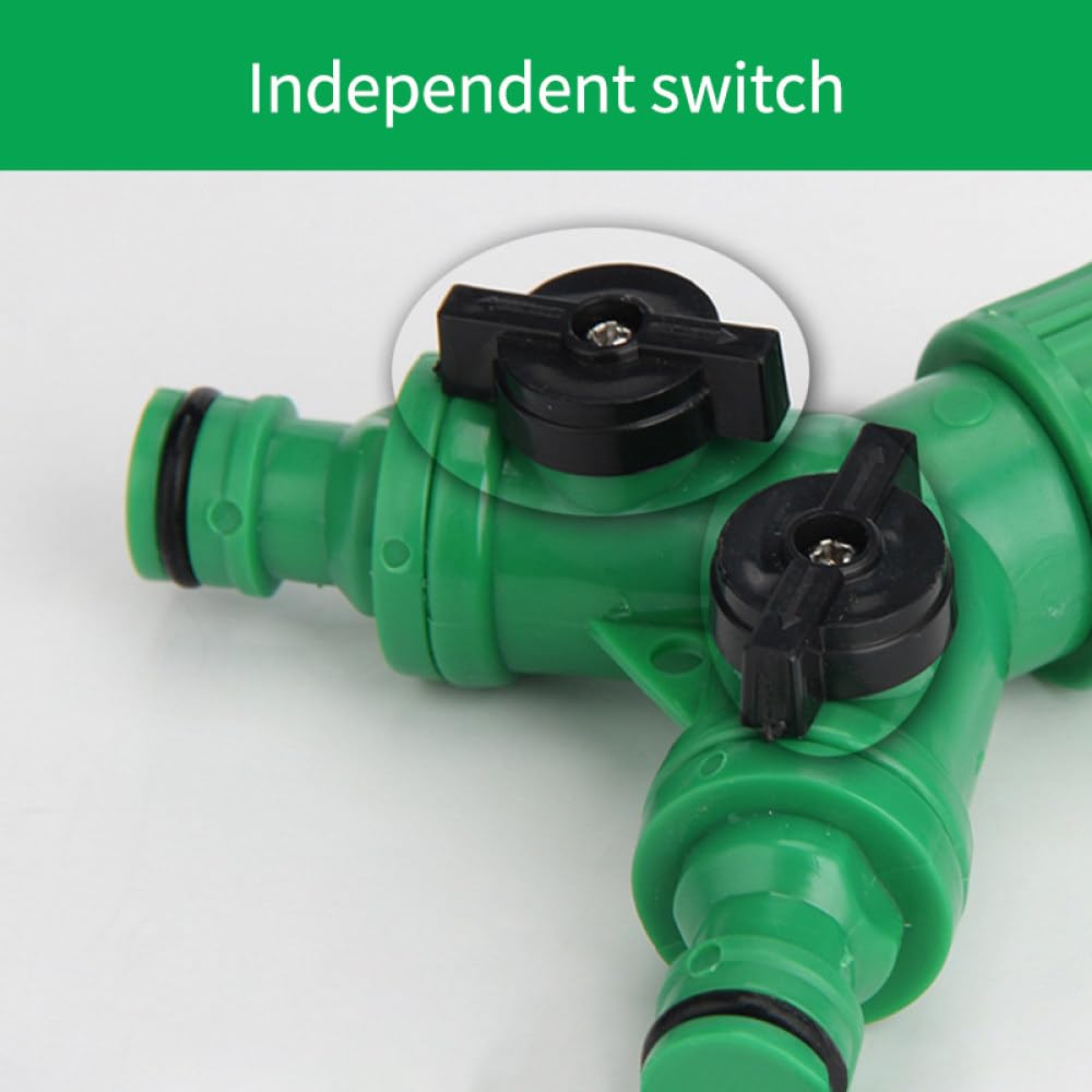 Connettore Y per tubo da giardino 1/2quot; 3/4quot; Adattatore per rubinetto a 2 vie con filettatura femmina Kit di giunzione rapida con accessori per splitter dell'acqua con valvola di accensione/sp