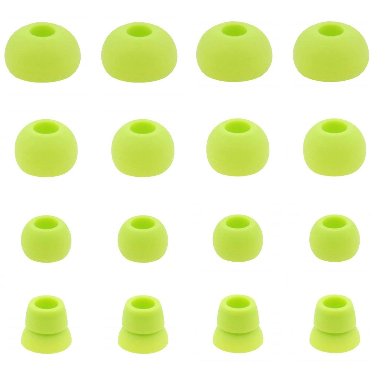 JNSA Green Replacement Earbud Tips for Beats Powerbeats3 Wireless Stereo Headphones 16PCS 8 Pairs 4 Size Option - Small, Medium, Large, and Double