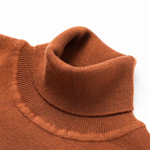 Men'S Turtleneck Long Sleeve Sweater Pullover Top Thick Casual Autumn and Winter Knitted Sweater4