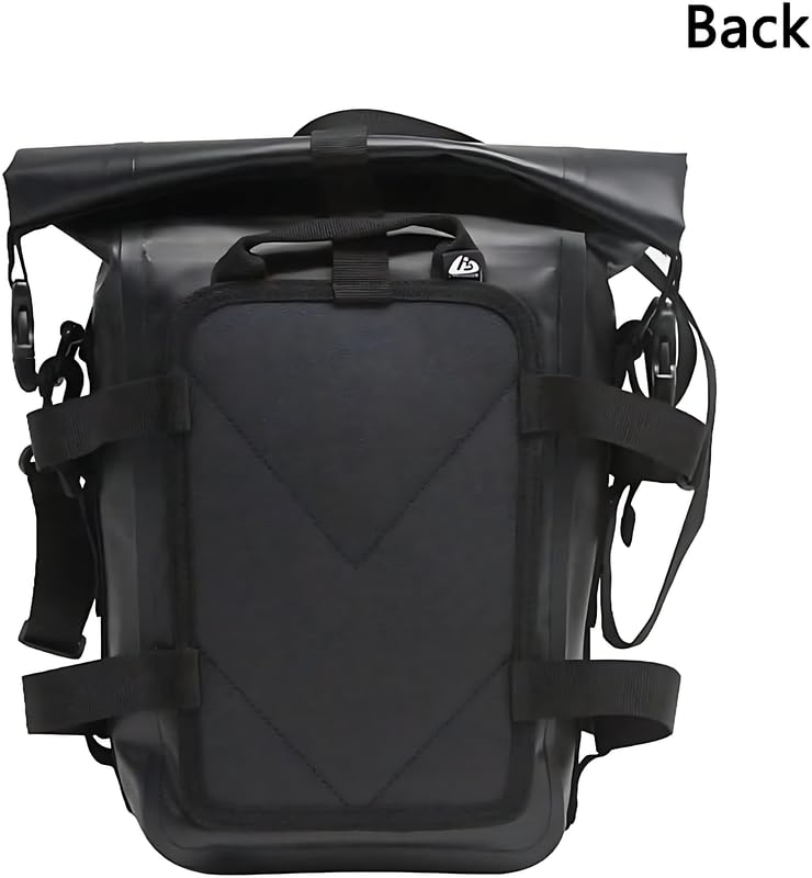 Image of 8L Waterproof Motorcycle Tail Bag - Compact Rear Luggage for Travel, Touring and Racing - Rear Seat Luggage with Buckle Straps, Roll-Top Closure, and Weather Protection (1Pcs)