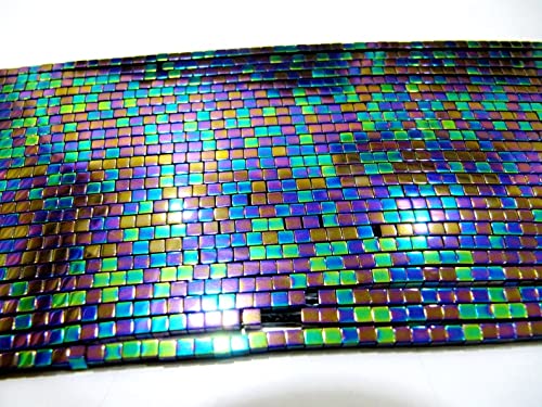 Perles hématite bleu vert en cube de 33 cm pour la création de bijoux DIY - BDSSTR-02727