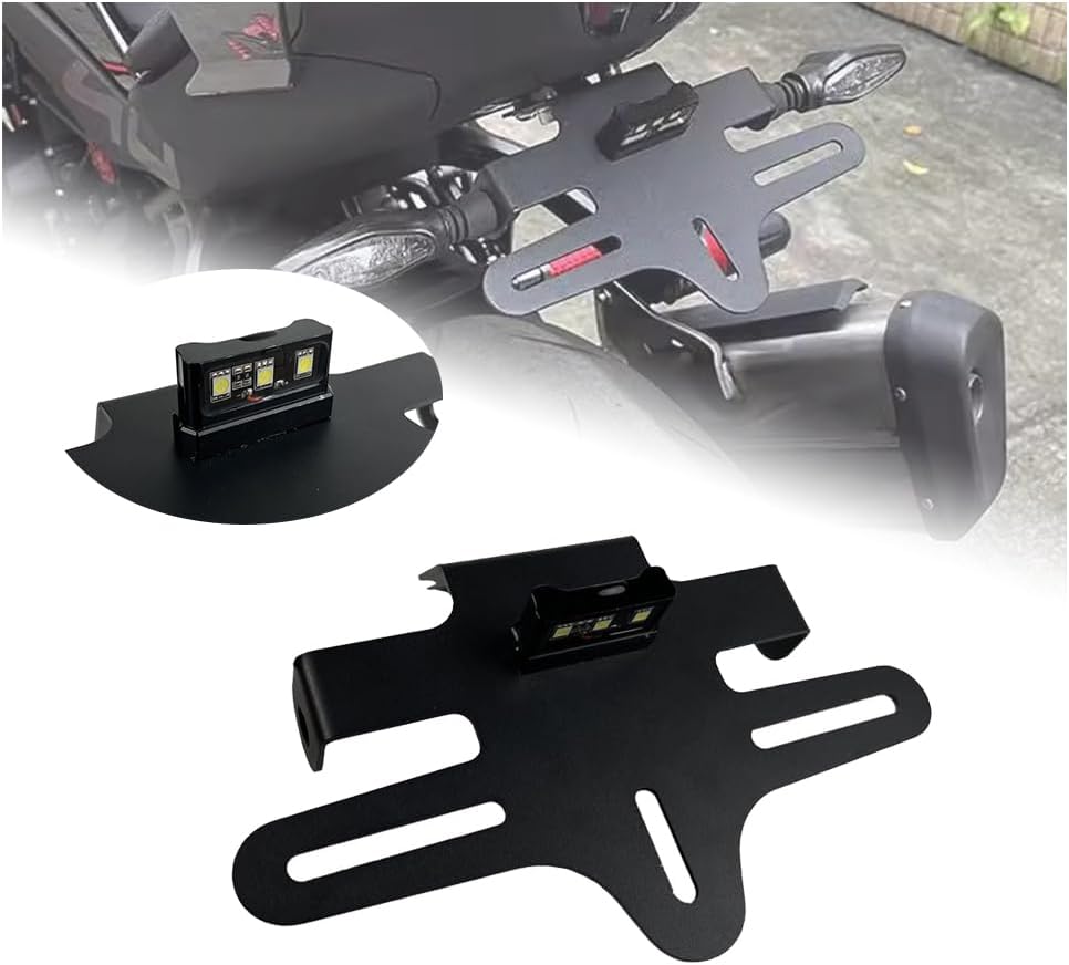 2x License-Plate Holder Tail Rear Light Bracket Mount Motorcycle