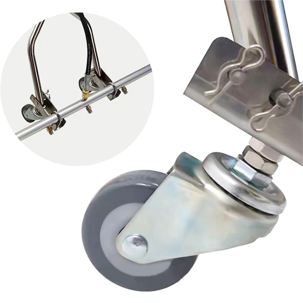 Gertrude 39 Pulgadas Acero Inoxidable Tren De Rodaje Hidrolimpiadora 5000 PSI Limpiador De Superficies Escoba De Agua con 7 Boquillas para Agua Agua Caliente Y Fría Hidrolimpiadora