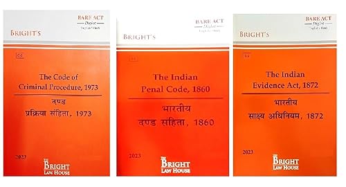 COMBO SALE OF 3 BARE ACTS CRPC, IPC, EVIDENCE ACT (DIGLOT) [ENGLISH / HINDI]
