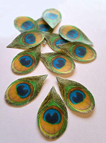 PFAUENFEDERN-MOTIV, ESSBAR, AUS OBLATENPAPIER, VORGESTANZT, HOCHZEIT, PARTY, GEBURTSTAG-DEKO Cover