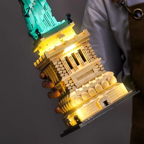 Image of LED Lighting Compatible with Lego Architecture Statue of Liberty 21042,Light Kit Compatible with Lego 21042, NOT Included The Model Set - JUST Lights