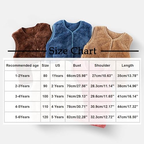 Unisex Kids Fleece Fuzzy Vest Fall Sleeveless Jacket Polar Fleece Vest for Girls Boys Snap Button Cute Outerwear Soft3
